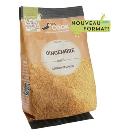 Cook épices -- EOL Gingembre moulu bio (sachet économique) (origine Madagascar) - 100 g