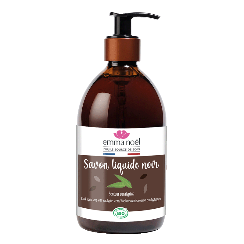 Emma Noël -- Savon noir liquide noir hammam à l'eucalyptus bio - 500 mL